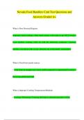Nevada Food Handlers Card Test Questions and Answers Graded A&plus;