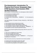 Pre-Assessment: Introduction To Physical And Human Geography Wgu D199 Questions And Answers With Verified Solutions