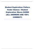 Student Exploration: Pattern Finder Gizmos / Student Exploration: Waves GIZMO (ALL ANSWERS ARE 100% CORRECT)