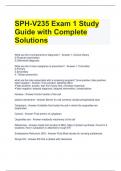 SPH-V235 Exam 1 Study Guide with Complete Solutions 