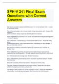 SPH-V 241 Final Exam Questions with Correct Answers 