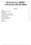 GDL University of Law -CONTRACT -Full Revision Notes2023-2024 AGRADED