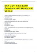 SPH V 241 Final Exam Questions and Answers All Correct