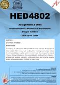 HED4802 Assignment 2 &lpar;COMPLETE ANSWERS&rpar; 2024 
