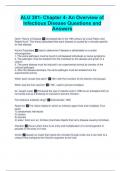 ALU 301- Chapter 4- An Overview of Infectious Disease Questions and Answers