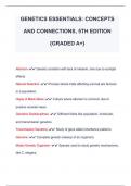 GENETICS ESSENTIALS: CONCEPTS  AND CONNECTIONS, 5TH EDITION  {GRADED A+} 