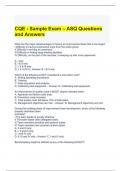 CQE - Sample Exam – ASQ Questions and Answers 2024