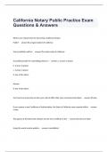 California Notary Public Practice Exam Questions & Answers
