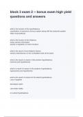 block 3 exam 2 -- bonus exam high yield questions and answers