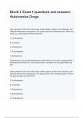 Block 2 Exam 1 questions and answers&lowbar; Autonomics Drugs