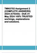 TMN3702 Assignment 2  (COMPLETE ANSWERS)  2024 (575343) - DUE 31  May 2024 100% TRUSTED  workings, explanations  and solutions. 