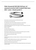 FINAL (Answered) FNP MSN 560 Exam: all answered correctly/(100% Graded) FINAL Exam 2024 - Latest - Already graded A