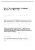 State Farm Independent Auto Exam Questions & Answers
