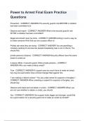 Power to Arrest Final Exam Practice Questions
