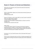 Exam 2&lowbar; Powers of Arrest and Detention