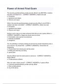 Power of Arrest Final Exam