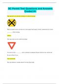DC Permit Test Questions and Answers  Graded A&plus;