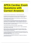 APEA Cardiac Exam Questions with Correct Answers &lpar;1&rpar;