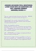 AWHONN ADVANCED FETAL MONITORING  LATEST EXAM WITH 100 QUESTIONS AND  100&percnt; VERIFIED CORRECT  ANSWERS&sol;SCORE A&plus;&plus; 