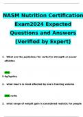NASM Nutrition Certification Exam2024 Expected Questions and Answers (Verified by Expert)
