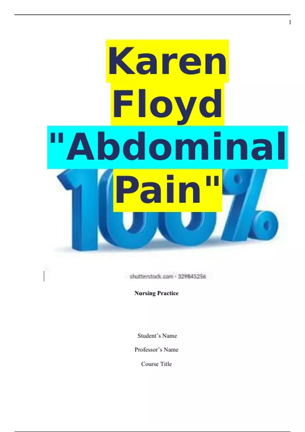 Karen Floyd "Abdominal Pain - Karen Floyd \"Abdominal Pain - Stuvia US