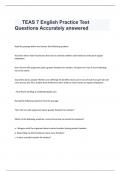 TEAS 7 English Practice Test Questions Accurately answered