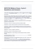 EDF2720 Midterm Exam Cycle 2 Questions and Answers