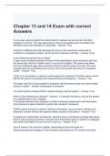 Chapter 13 and 14 Exam with correct Answers