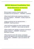 NRFSP Walmart Food/Safety Test Exam Questions & Correct  Answers