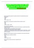 CBSPD Practice Exam 2024 Questions with Complete Solutions Graded A+
