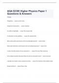 AQA GCSE Higher Physics Paper 1 Questions & Answers
