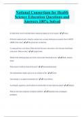 National Consortium for Health  Science Education Questions and  Answers 100% Solved