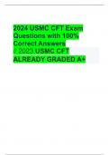2024 USMC CFT Exam Questions with 100% Correct Answers // 2023 USMC CFT ALREADY GRADED A+ 