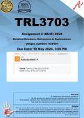 TRL3703 Assignment 4 QUIZ (COMPLETE ANSWERS) Semester 1 2024 (639191) - DUE 10 May 2024 