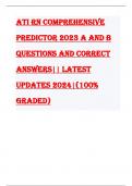 ATI RN COMPREHENSIVE PREDICTOR 2023 A AND B QUESTIONS AND CORRECT ANSWERS|| LATEST UPDATES 2024|(100% GRADED)