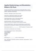 Applied Epidemiology and Biostatistics Midterm 522 Rush questions & answers &vert; exam &lpar;elaborations&rpar;&comma;100&percnt; satisfaction guarantee &vert; latest update 2025&sol; 2026&period;