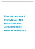 Fire Instructor 2 Final Exam|455 Questions and Answers 2024| newest graded a+