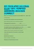 IVY TECH APHY 101 FINAL EXAM 100% VERIFIED  ANSWERS 2024/2025  CORRECT
