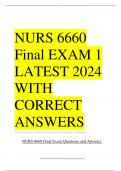 NURS 6660 Final EXAM 1 LATEST 2024 WITH CORRECT  ANSWERS