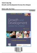 Test Bank: Growth and Development Across the Lifespan, 3rd Edition by Leifer - Chapters 1-16, 9780323809405 | Rationals Included