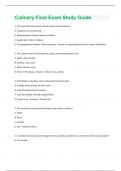 Culinary Final Exam: Study Guide questions and answers