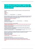 NACE 1 PN-RN Exam New Latest Version with  All Questions from Actual Past Exams and 100&percnt;  Correct Answers