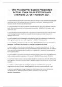 VATI PN COMPREHENSIVE PREDICTOR ACTUAL EXAM 100 QUESTIONS AND ANSWERS LATEST VERSION 2024