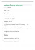 culinary Exam practice test questions and answers all are graded A+