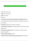DIDD MEDICATION ADMINISTRATION UNLICENSED EXAM 2024 ACTUAL QUESTIONS AND ANSWERS VERIFIED 100%