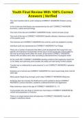 Youth Final Review With 100&percnt; Correct Answers &vert; Verified