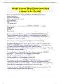 Youth issues Test Questions And Answers A&plus; Graded