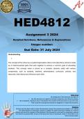HED4812 Assignment 3 (COMPLETE ANSWERS) 2024  - DUE 31 July 2024 