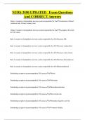 NURS 3550 UPDATED Exam Questions  And CORRECT Answers