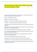 Biomed Study Guide Exam With Correctly Solved Solutions 2024